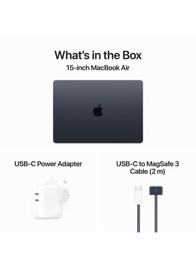 Apple - New 2024 MacBook Air MRXW3 13-inch Display, Apple M3 Chip 8-Core CPU 10-Core GPU Processor/8GB RAM/512GB SSD/Intel UHD Graphics English/Arabic Midnight - Image 1