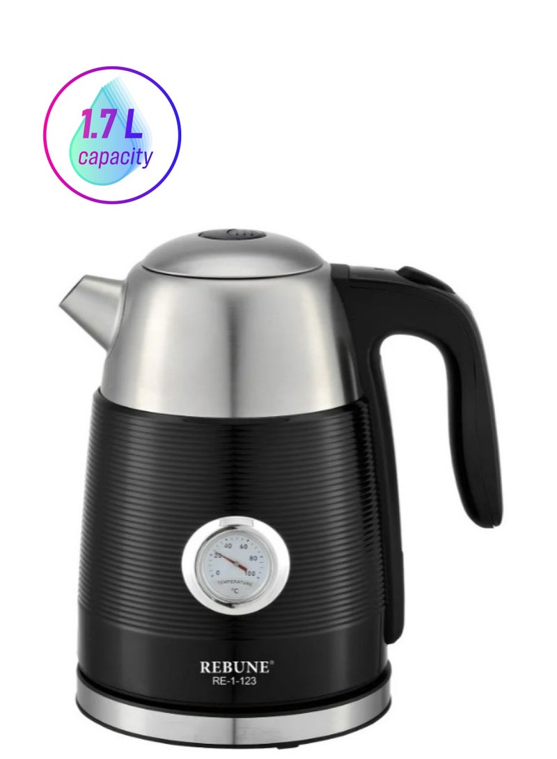 ريبون غلاية كهربائية 1.7 لتر 2200 وات RE-1-123 لون أسود