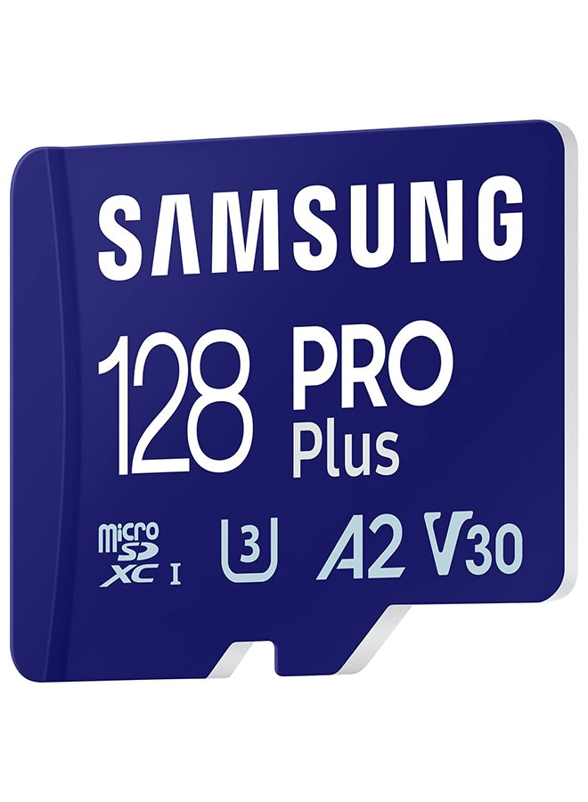 Samsung - Pro Plus MicroSD Memory Card (MB-MD128SA/EU), 128 Gb, UHS-I U3, Full HD & 4K UHD, 180 MB/s Read, 130 MB/s Write, Card For Smartphone, Drone Or Console, Includes SD Adapter (2023) 128 GB - Image 1