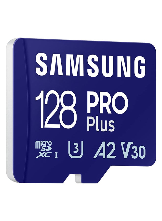 Samsung - Pro Plus MicroSD Memory Card (MB-MD128SA/EU), 128 Gb, UHS-I U3, Full HD & 4K UHD, 180 MB/s Read, 130 MB/s Write, Card For Smartphone, Drone Or Console, Includes SD Adapter (2023) 128 GB - Image 1