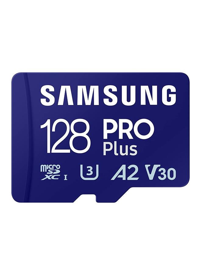 سامسونج Pro Plus MicroSD Card + SD Adapter For Mobile Gaming On Smartphones, Tablets And Handheld Consoles, UHS-I U3, Full HD And 4K UHD, 180MB/s Read, 130MB/s Write, MB-MD128SA/EU 128 GB - Image 1