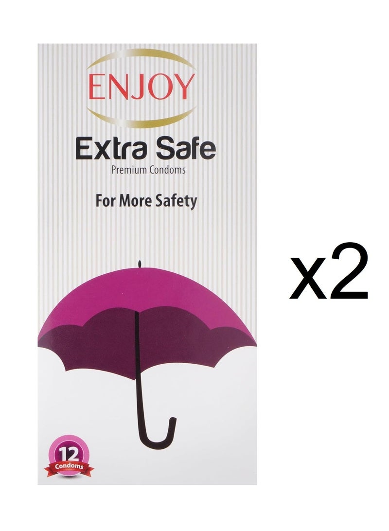 ENJOY Enjoy Extra Safe Condom - 12 Pieces, 2 Pack 