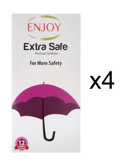 ENJOY Enjoy Extra Safe Condom - 12 Pieces, 4 Pack 