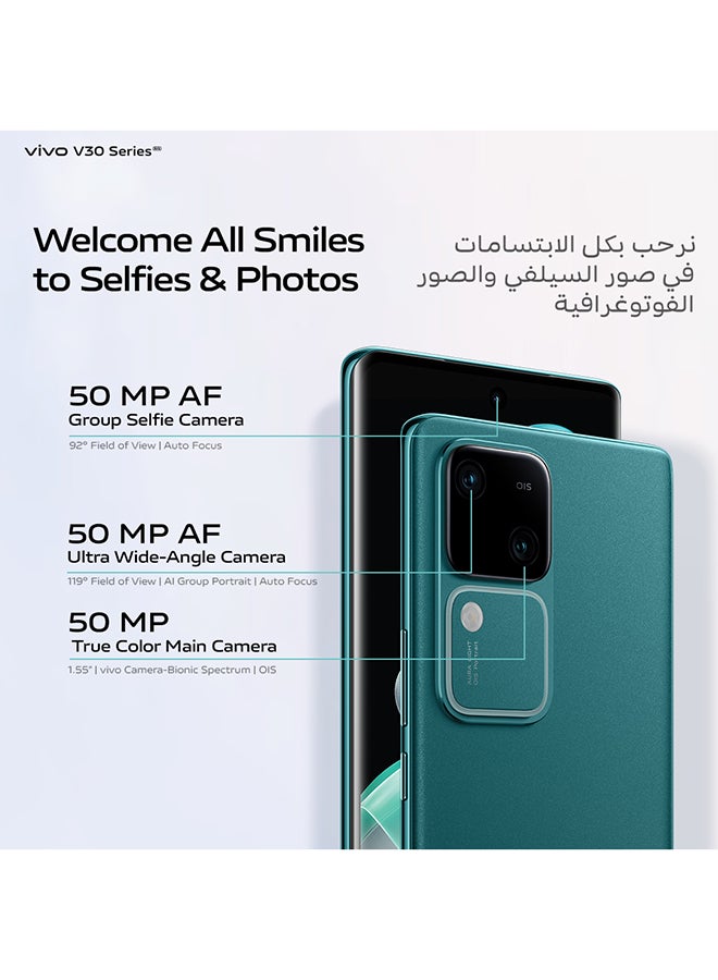 vivo - V30 5G Dual SIM Lush Green 12GB RAM 512GB With Exclusive Gifts Earbuds, Smart Fitness Band, 80W Charger And 24 Months Warranty + 1 Year Screen Replacement - Middle East Version - Image 1