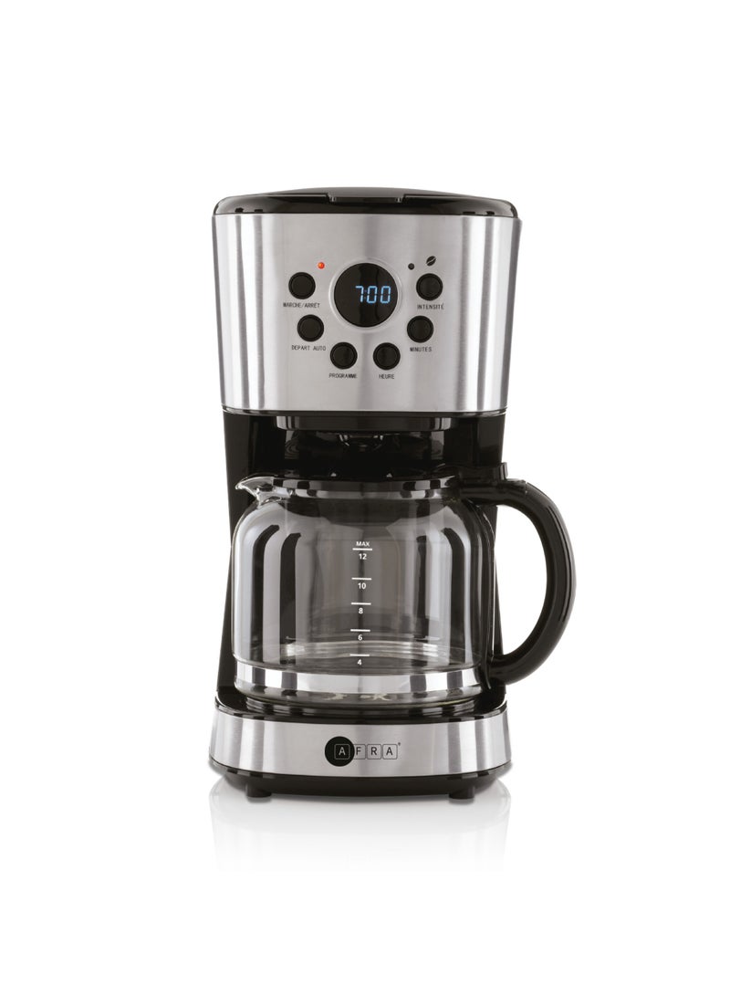 AFRA Japan Coffee Maker 1.5L Capacity 900W Anti-Drip Removable Filter Automatic Shut off Stainless Steel Finish G-Mark ESMA RoHS CB 2 years warranty 1.5 L 900 W G-Mark ESMA RoHS CB Black/Silver - Image 1