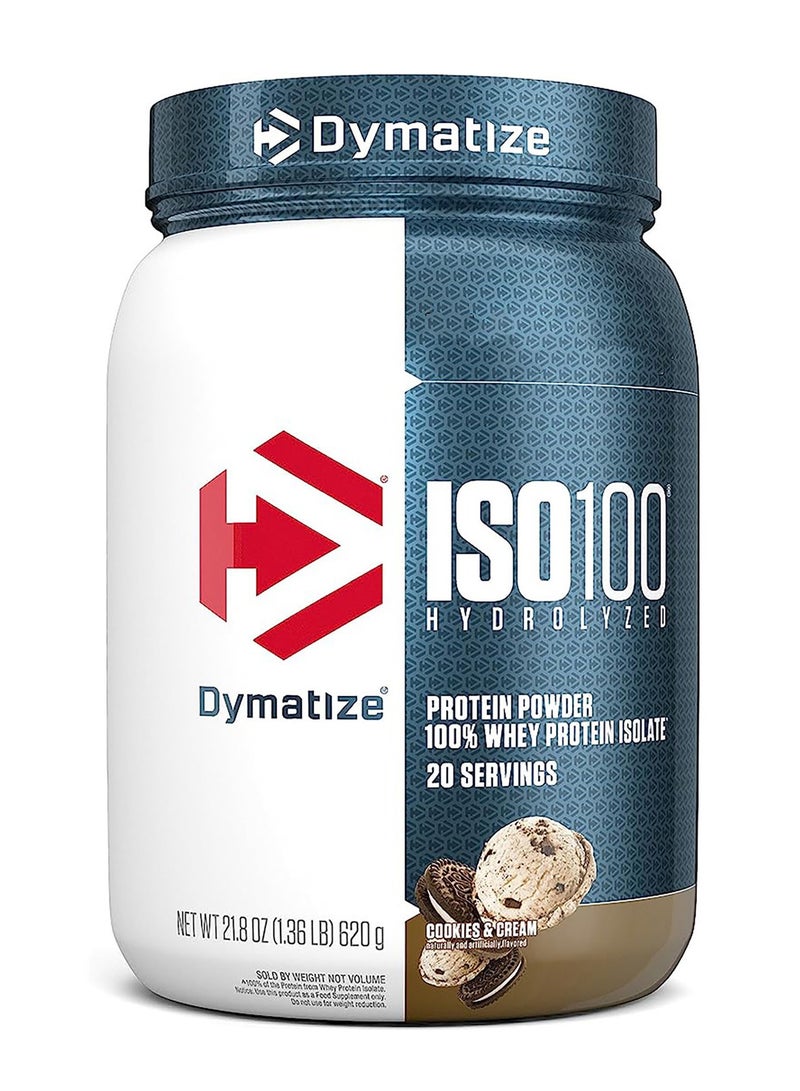 Dymatize ISO100 Hydrolyzed Whey Protein Isolate - Cookies and Cream - (1.3 lb) - Image 1