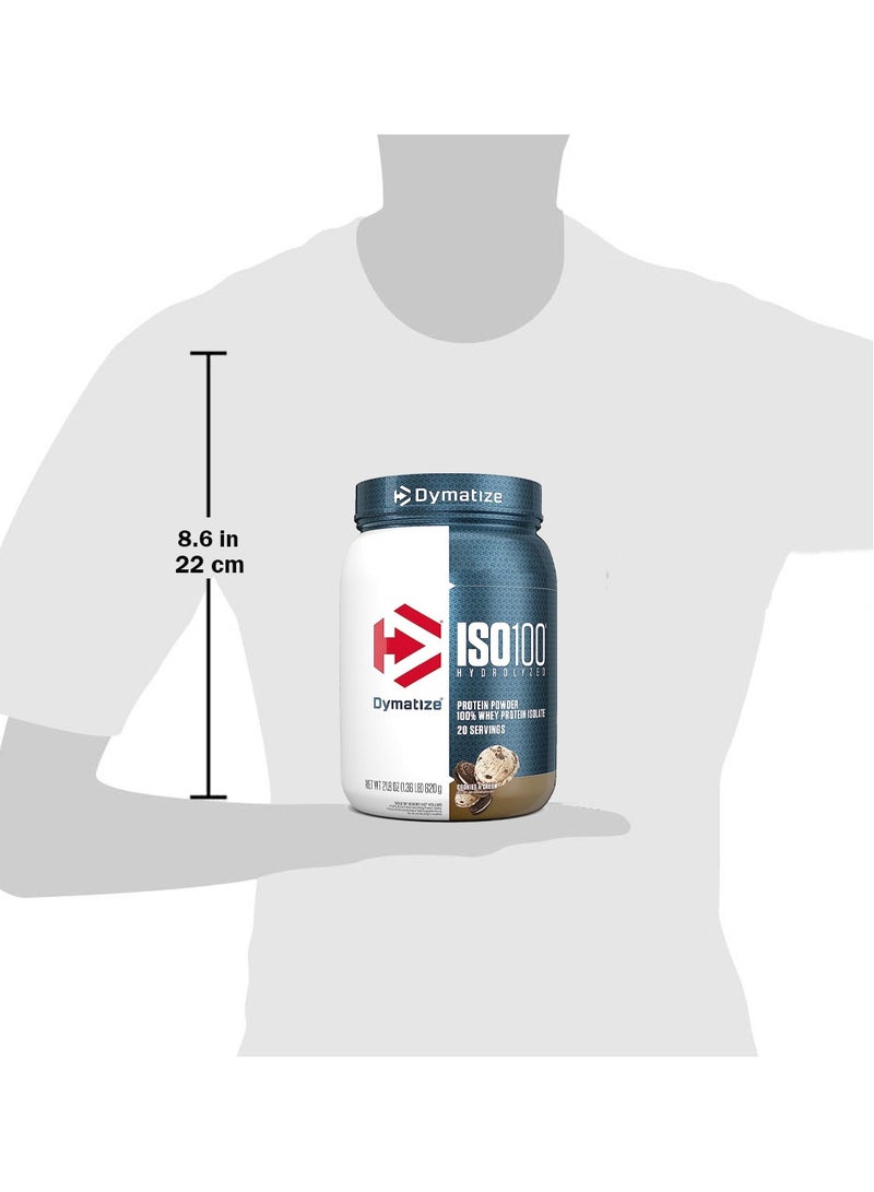 Dymatize ISO100 Hydrolyzed Whey Protein Isolate - Cookies and Cream - (1.3 lb) - Image 3