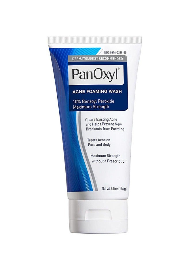 PanOxyl - Acne Foaming Wash Benzoyl Peroxide 10% Maximum Strength Antimicrobial(5.5 Oz),Clears Existing Acne And Helps Prevent New Breskouts From Forming,Trests Acne On Face And Body 0.156kg - Image 1