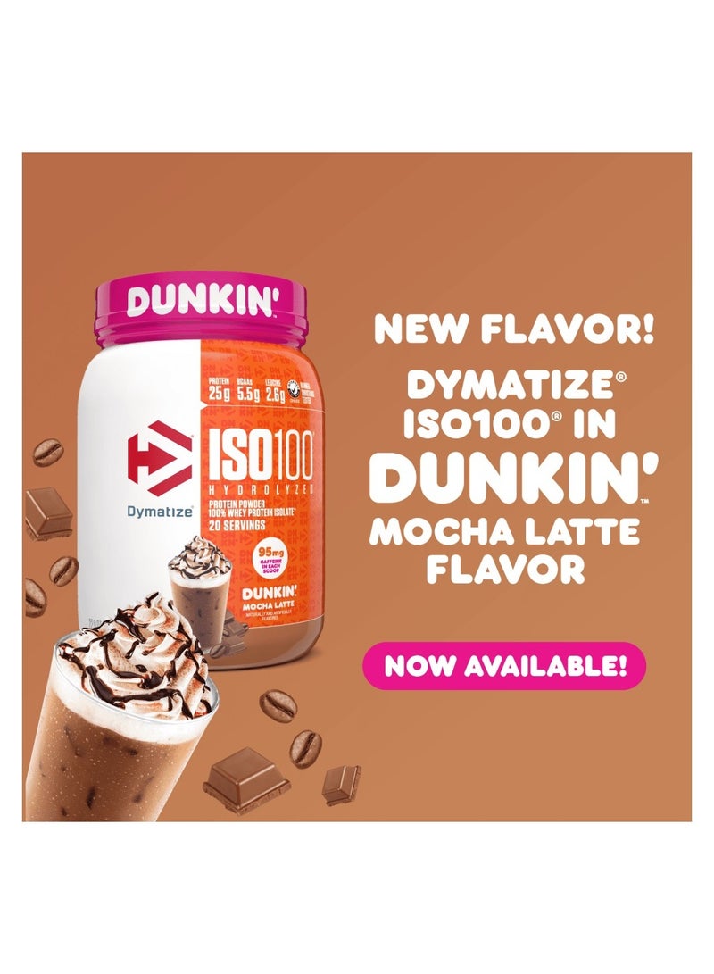Dymatize - Iso100 Whey Protein Isolate 20 Servings Dunkin Mocha Latte 660 g - Image 1