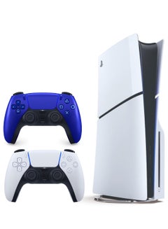 سوني وحدة تحكم قرصية رفيعة لجهاز PlayStation 5 مع وحدة تحكم لاسلكية إضافية  - Image 1