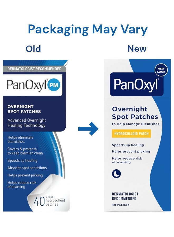 PanOxyl - Overnight Spot Patches, Hydrocolloid Patch 40 Counts Packaging May Vary - Image 1