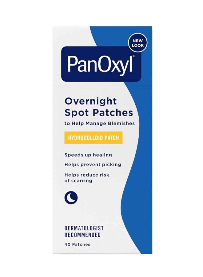 PanOxyl Overnight Spot Patches, Hydrocolloid Patch 40 Counts Packaging May Vary - Image 1