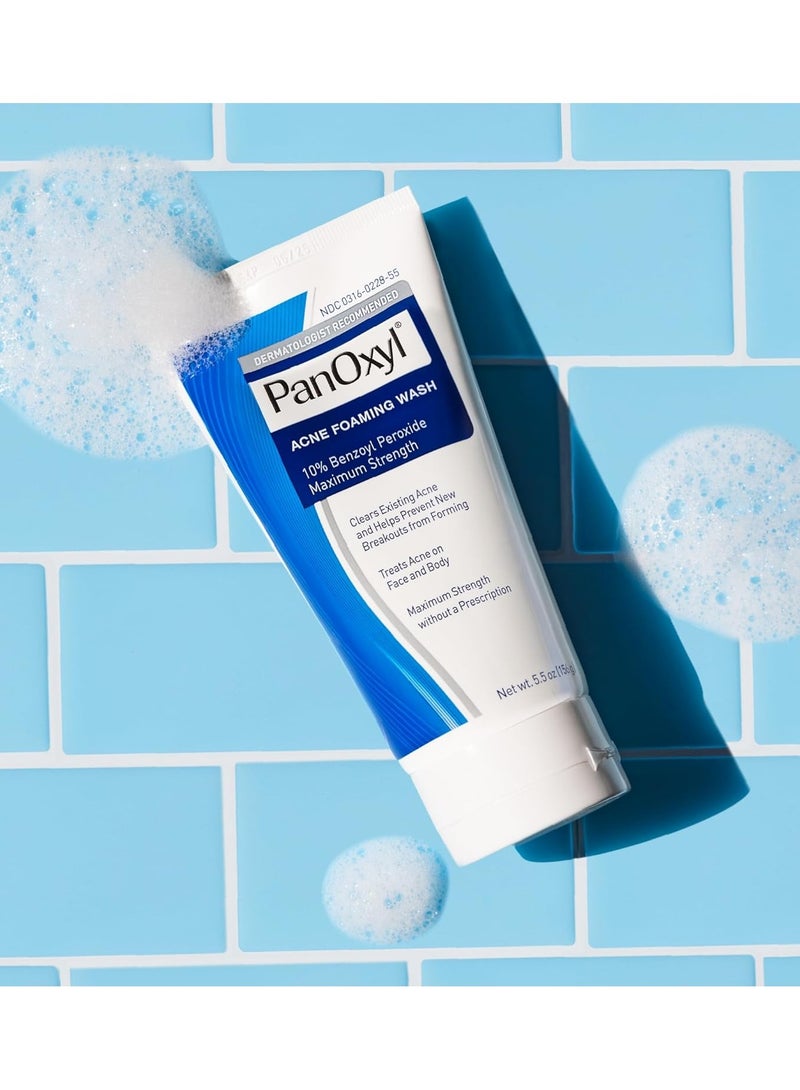 PanOxyl - Acne Foaming Wash Benzoyl Peroxide 10% Maximum Strength 156 gramsgrams - Image 1