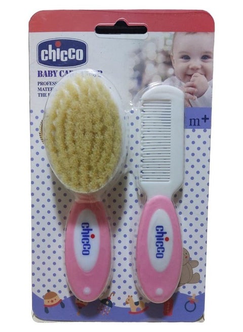 مشط وفرشاة للعناية بالطفل من شيكو - وردي