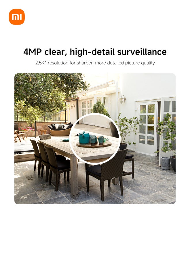 Xiaomi Solar Outdoor Camera BW400 Pro Set | Multi-Level Data Encryption | IP66 Waterproof And Dust-Resistant | 2.5K Ultra-Clear Night Vision | 10000mAh Battery | AI Detection - Image 4