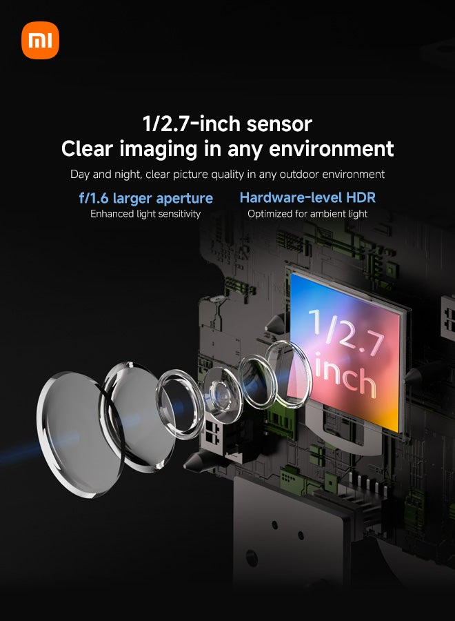 Xiaomi Solar Outdoor Camera BW400 Pro Set | Multi-Level Data Encryption | IP66 Waterproof And Dust-Resistant | 2.5K Ultra-Clear Night Vision | 10000mAh Battery | AI Detection - Image 3
