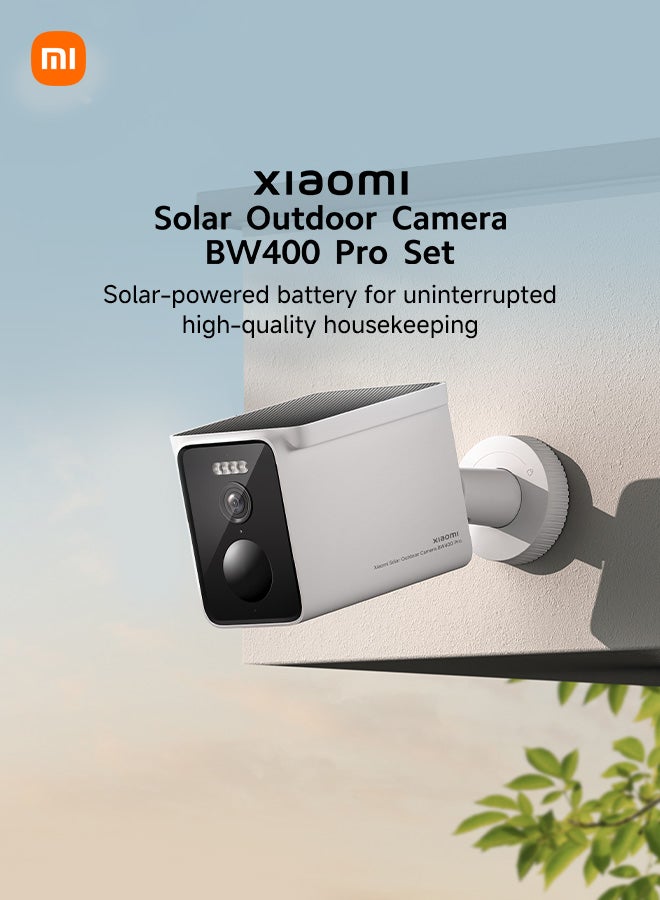 Xiaomi Solar Outdoor Camera BW400 Pro Set | Multi-Level Data Encryption | IP66 Waterproof And Dust-Resistant | 2.5K Ultra-Clear Night Vision | 10000mAh Battery | AI Detection - Image 2