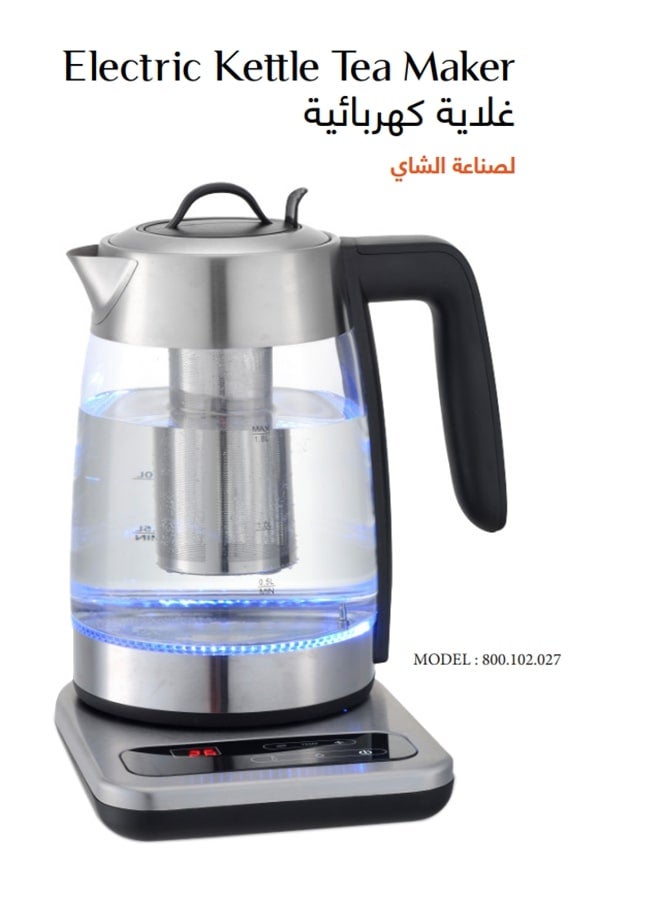 KOOLEN Electric Tea Kettle Maker Glass 1.8 L 2200 W 800102027 Black  - Image 3