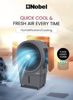 Nobel Air Cooler 80 Ltrs Water Tank, Mechanical Typhoon Cooling, Automatic Oscillation, and Powerful 250W Performance 80 L 250 W Nobel Air Cooler NAC1111B Grey  - Image 4