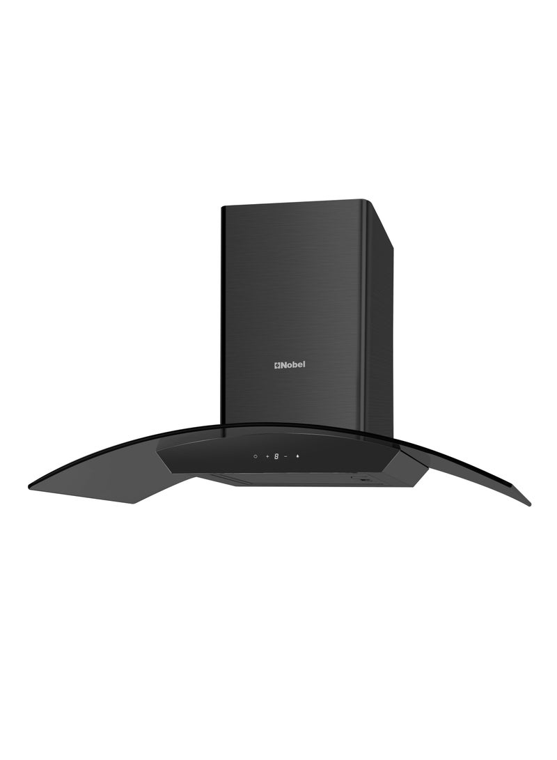Nobel Arc Shape Hood 60Cm Built-In Kitchen Hood With Touch Control, LED Lights, Powerful Ventilation (750m3/h), Stylish Design, Sleek And Efficient Cooking 195 W NCH8631 Black 
