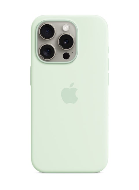 iPhone 15 Plus Silicone Case With MagSafe Soft Mint
