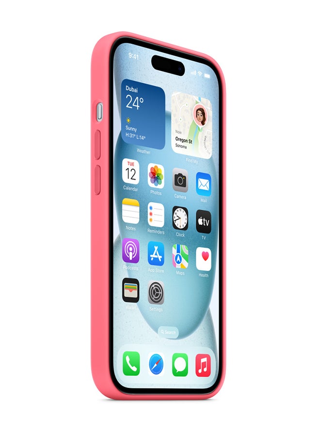 Apple iPhone 15 Plus Silicone Case with MagSafe - Pink  - Image 2