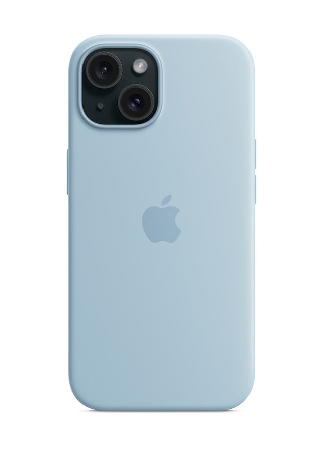 Apple - iPhone 15 Silicone Case With MagSafe Light Blue - Image 1