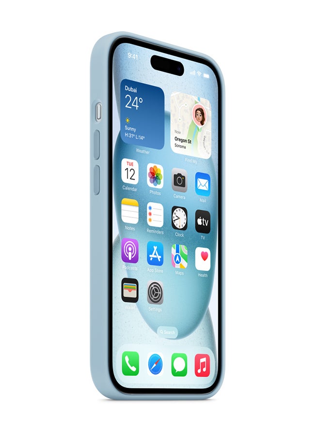 Apple - iPhone 15 Silicone Case With MagSafe Light Blue - Image 1