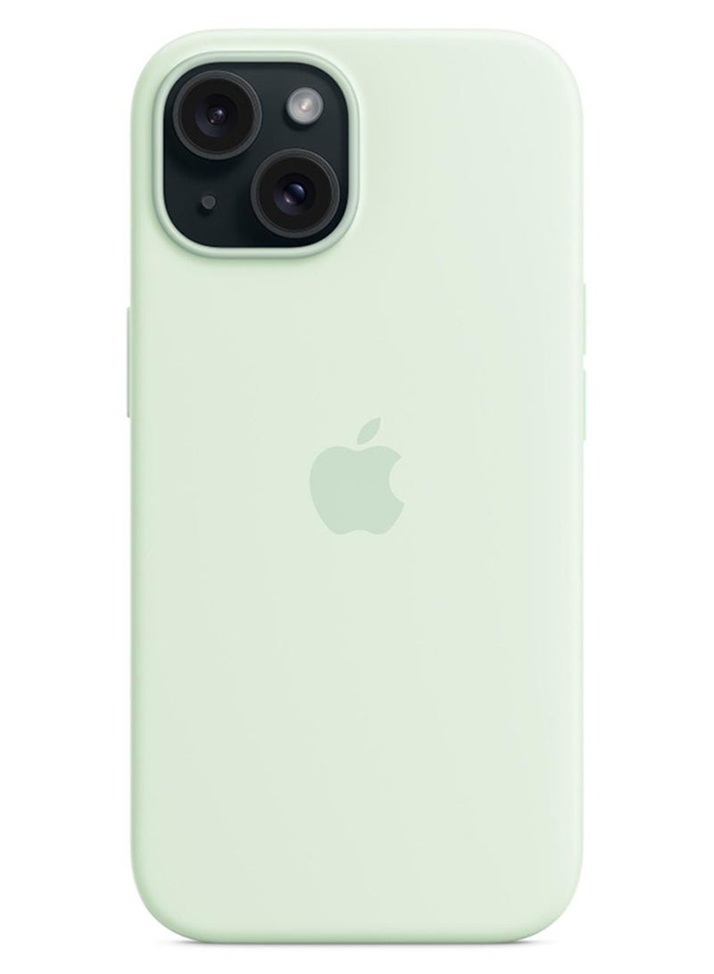 Apple iPhone 15 Silicone Case With MagSafe Soft Mint - Image 1