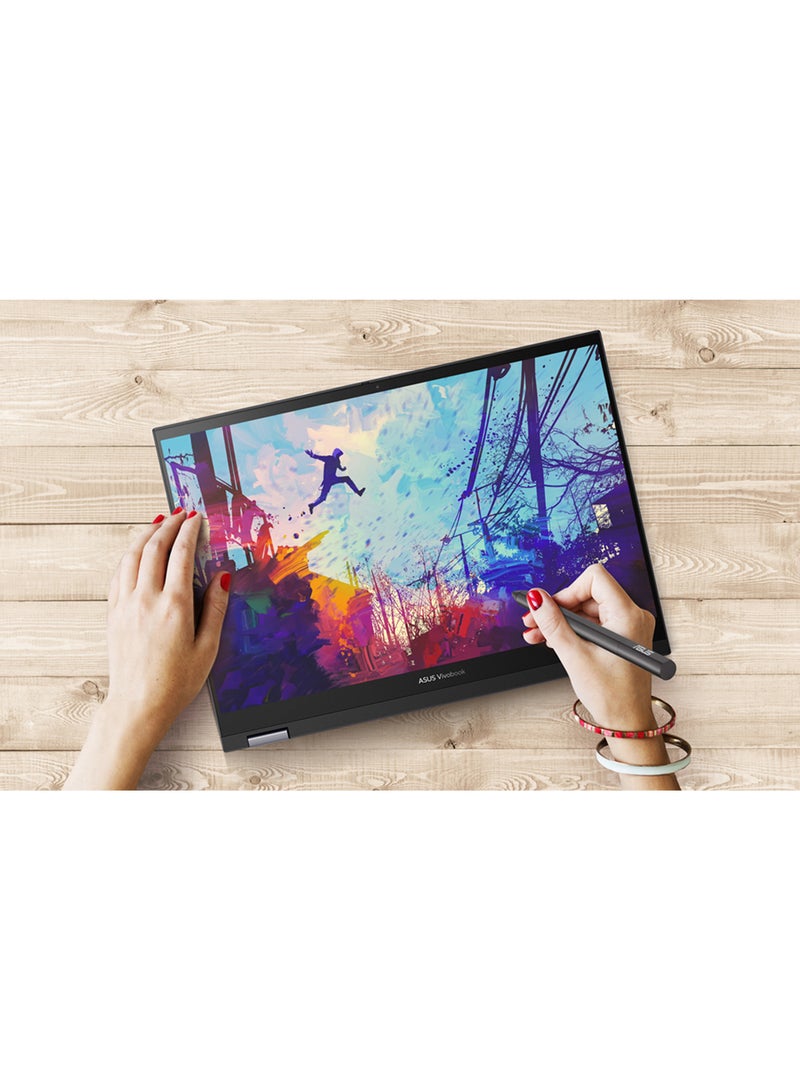 أسوس لابتوب فيفو بوك فليب بشاشة مقاس 14 بوصة ومعالج كور i5-12500H وذاكرة وصول عشوائي رام 8 جيجابايت ومحرك أقراص اس اس دي سعة 512 جيجابايت وبطاقة رسومات إنتل آيريس اكس اي ونظام تشغيل ويندوز 11 اللغة الإنجليزية فضي  - Image 5