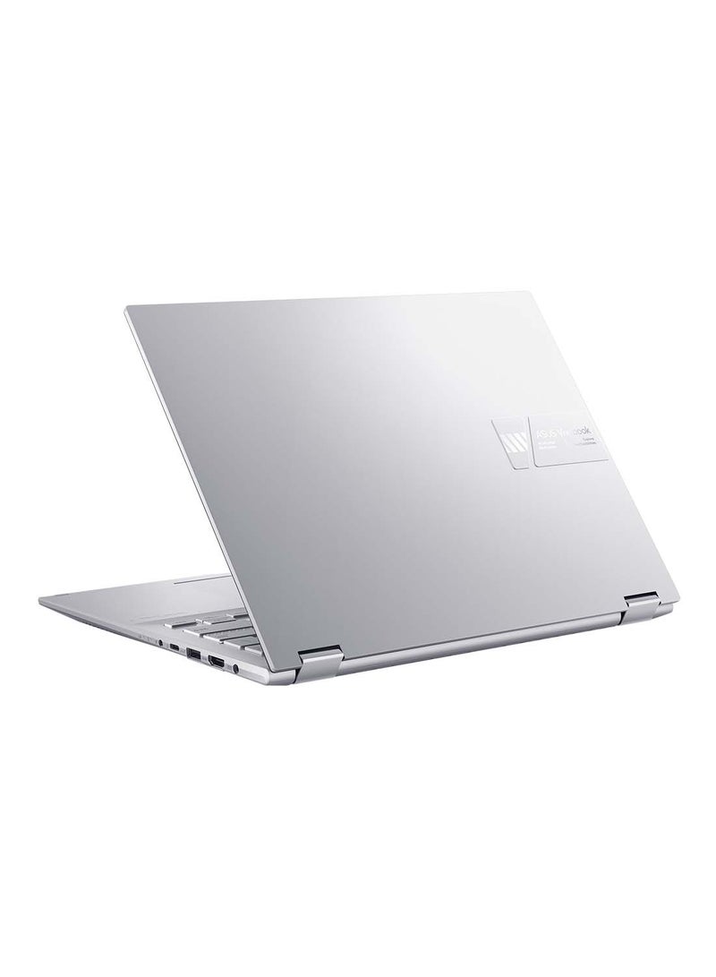 أسوس لابتوب فيفو بوك فليب بشاشة مقاس 14 بوصة ومعالج كور i5-12500H وذاكرة وصول عشوائي رام 8 جيجابايت ومحرك أقراص اس اس دي سعة 512 جيجابايت وبطاقة رسومات إنتل آيريس اكس اي ونظام تشغيل ويندوز 11 اللغة الإنجليزية فضي  - Image 3