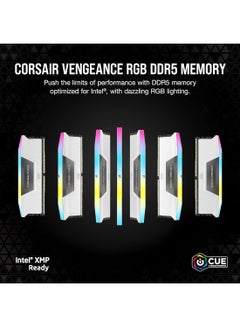 CORSAIR VENGEANCE RGB DDR5 RAM 32GB (2x16GB) 6000MHz CL40 Intel XMP iCUE Compatible Computer Memory - White (CMH32GX5M2B6000C40W) 32 GB  - Image 2