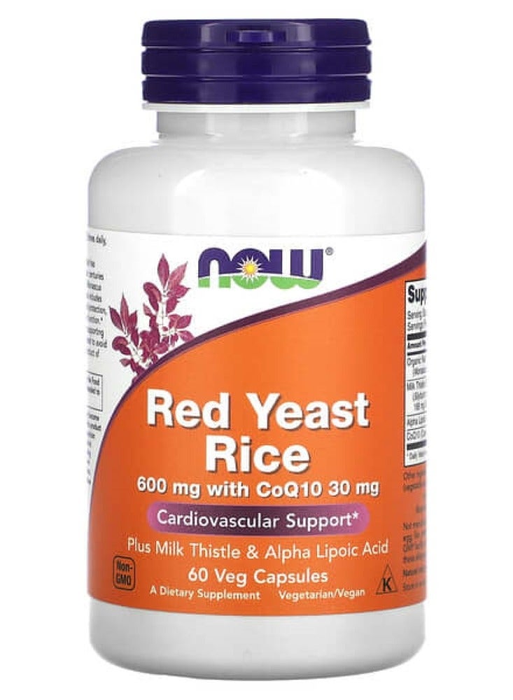 ناو فودز أرز الخميرة الحمراء و Coq10 60 كبسولة