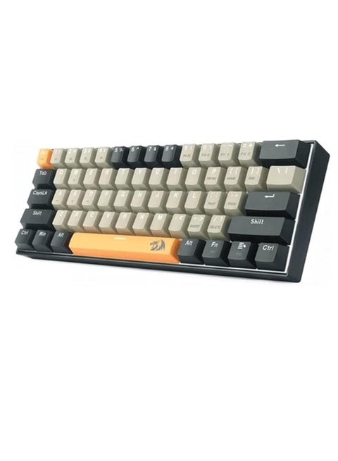 K606 LAKSHMI 60% لوحة مفاتيح ميكانيكية للألعاب (مفتاح أزرق) إضاءة خلفية LED بيضاء 61 مفتاحًا - كابل قابل للفصل -(K606-OG&amp;GY&amp;BK)