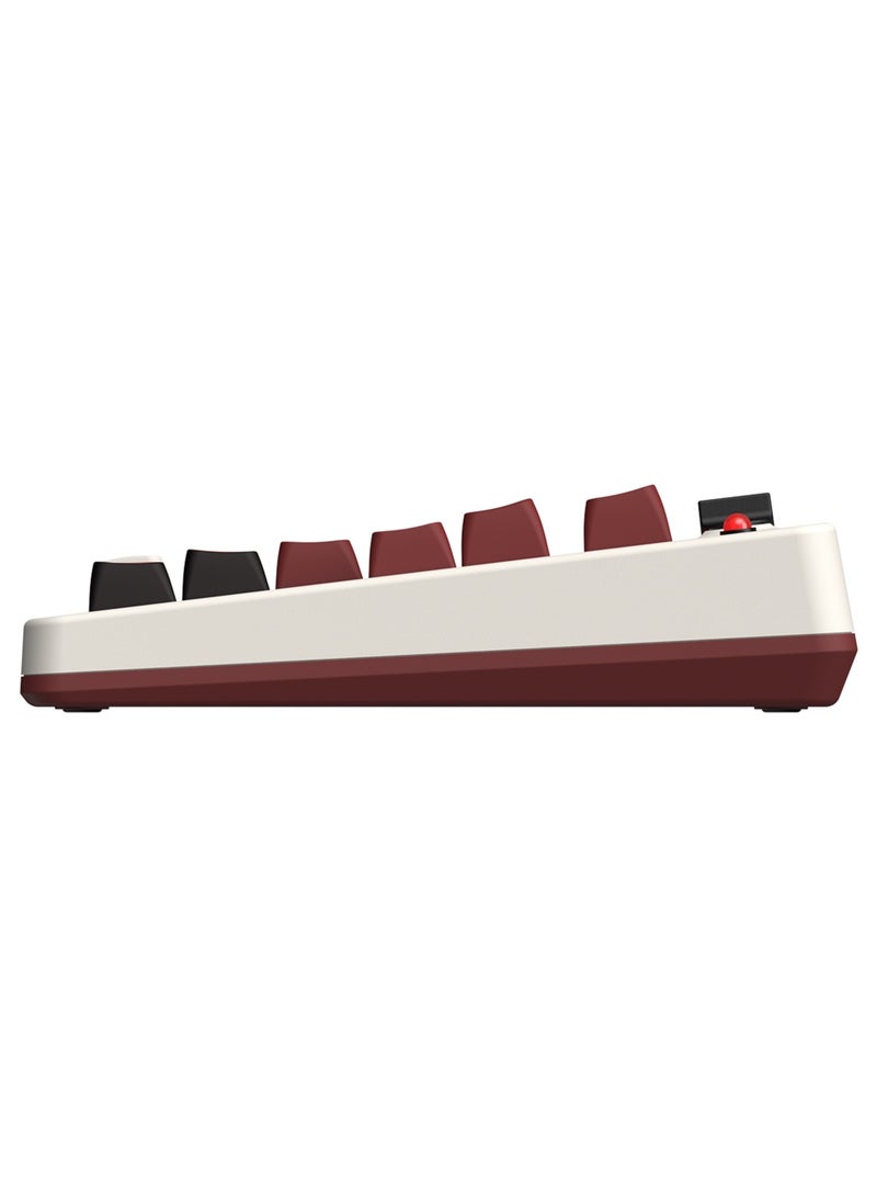 8Bitdo - Retro Mechanical Keyboard, Bluetooth/2.4G/USB-C Hot Swappable Gaming Keyboard with 87 Keys, Dual Super Programmable Buttons for Windows and Android - Fami Edition - Image 1