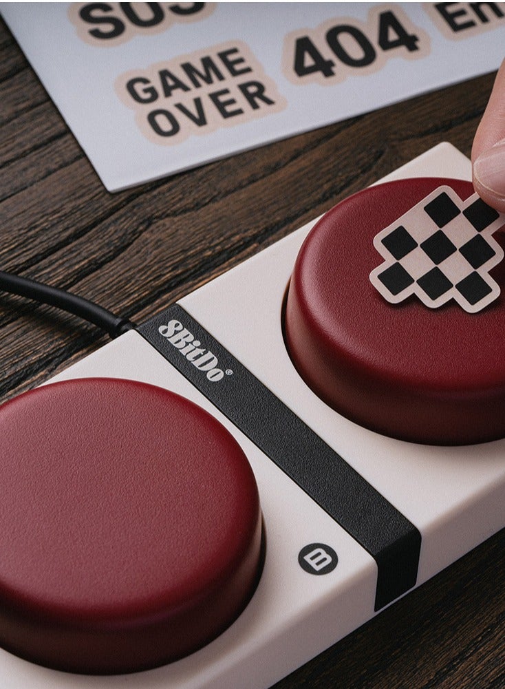 8Bitdo - Retro Mechanical Keyboard, Bluetooth/2.4G/USB-C Hot Swappable Gaming Keyboard with 87 Keys, Dual Super Programmable Buttons for Windows and Android - Fami Edition - Image 1