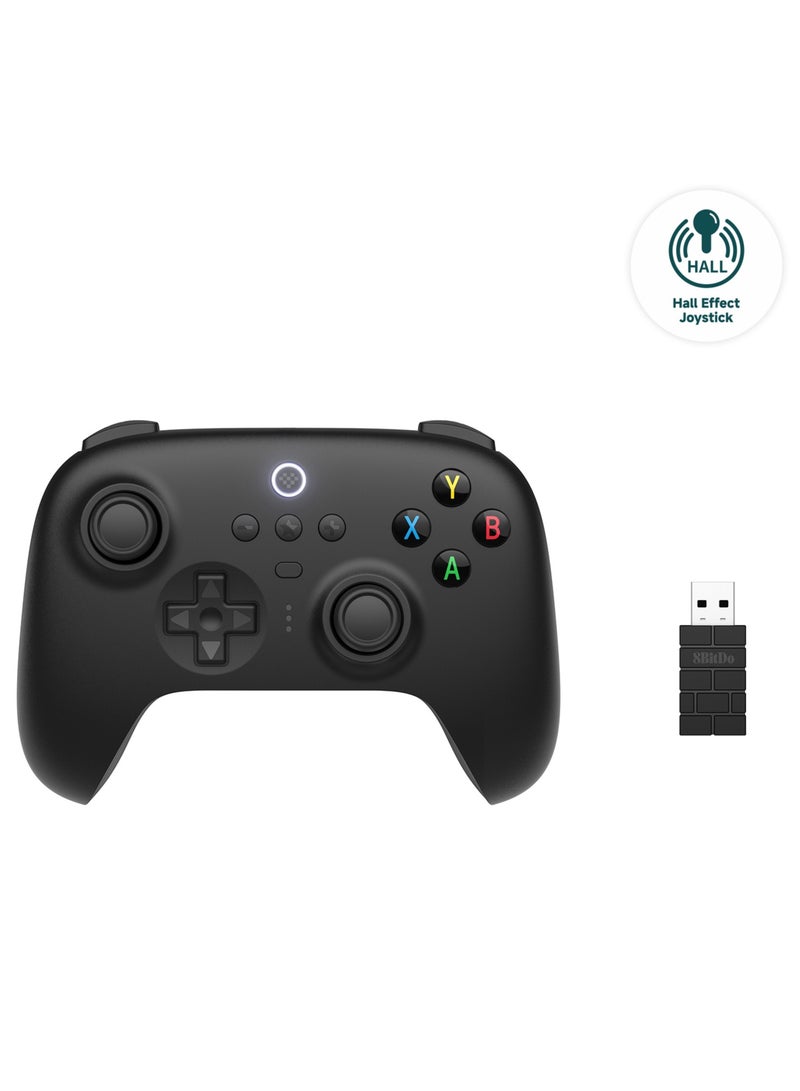 8Bitdo - Ultimate 2.4G Wireless Controller Hall Effect Joystick Update Gaming Controller with Charging Dock for PC, Android, Steam Deck & Apple Black - Image 1