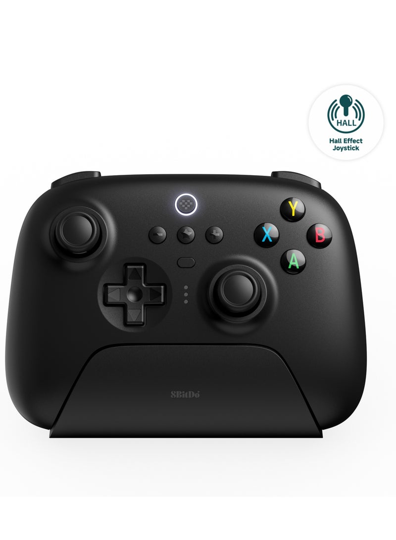 8Bitdo - Ultimate 2.4G Wireless Controller Hall Effect Joystick Update Gaming Controller with Charging Dock for PC, Android, Steam Deck & Apple Black - Image 1