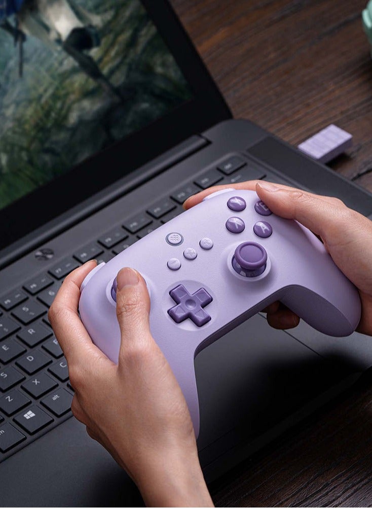 8Bitdo - 8Bitdo Ultimate C 2.4g Wireless Controller with Turbo Function and Rumble Vibration for PC Windows, Android, Steam Deck, Raspberry Pi (Lilac Purple) - Image 1