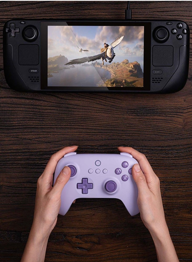 8Bitdo - 8Bitdo Ultimate C 2.4g Wireless Controller with Turbo Function and Rumble Vibration for PC Windows, Android, Steam Deck, Raspberry Pi (Lilac Purple) - Image 1