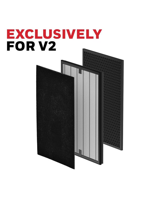 هوني ويل - Honeywell Air Touch V2 3-in-1 Compound Filter with Pre-Filter, HEPA H13 & Activated Carbon Filter, Removes 99.95% Allergens, Pollutants,PM2.5,VOCs,Toxic Fumes HC000055/AP/SPR/V2 - Image 1