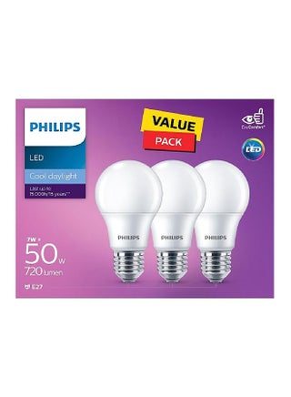 3-Piece 7W E27 6500K Energy-Efficient Non Dimmable LED Bulb Set Cool Daylight PHI-929002299186 - pnsku/N70052724V/45/_/1709791241/4487cb25-3550-402b-9ef8-a7ccecf42426