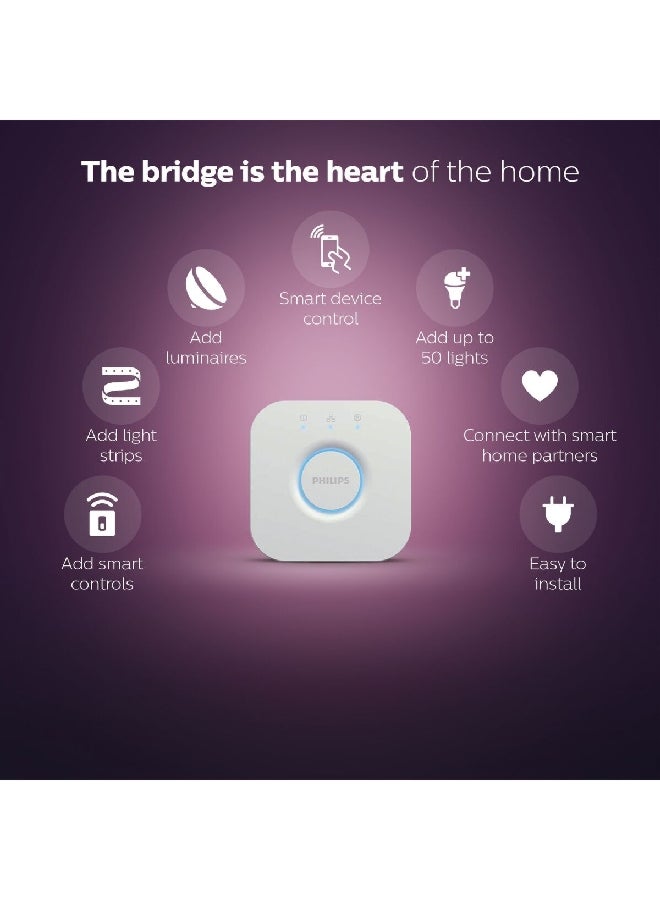 Philips - Bluetooth Controlled 5V Hue Bridge Smart Lighting System White PHI-929001180631 - Image 1