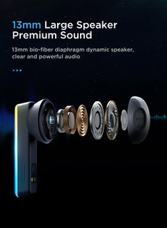 JOYROOM JR-TC1 True Wireless Bluetooth Earphones, Low Latency Fast Charging, Semi-In-Ear With Charging Box And RBG Light, Suitable For iPhone, Huawei, Samsung, Xiaomi Headphones Black  - Image 5