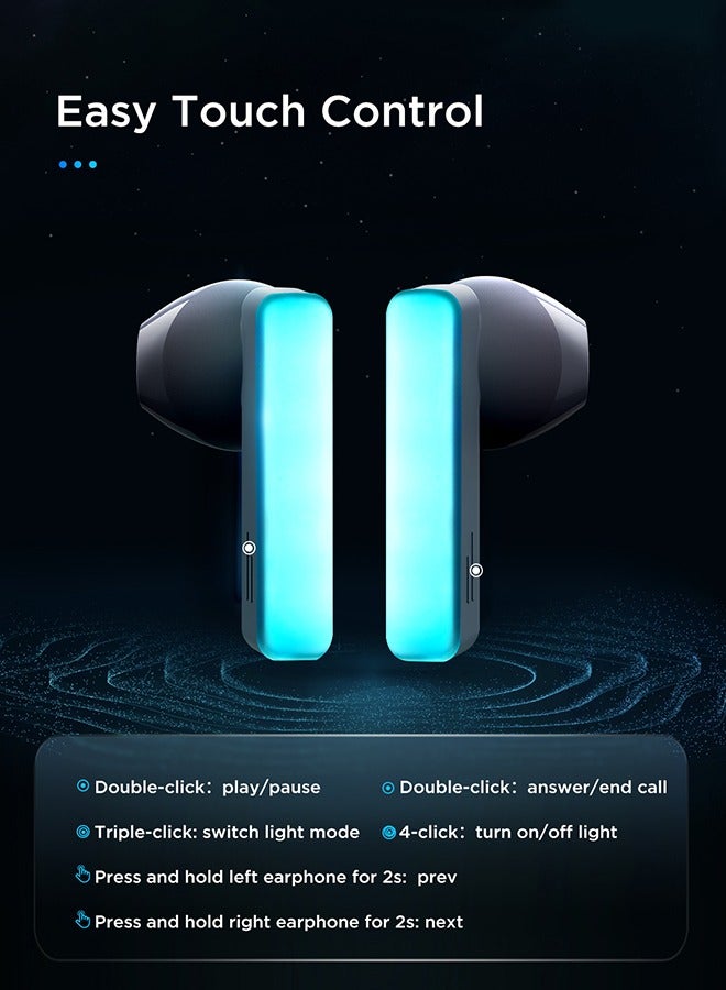 JOYROOM - JR-TC1 True Wireless Bluetooth Headphones, Low Latency And Fast Charging, Semi-In-Ear Style With Charging Box And RBG Light, Suitable For IPhone, Huawei, Samsung and Xiaomi Headphones White - Image 1