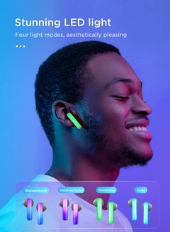 JOYROOM JR-TC1 True Wireless Bluetooth Headphones, Low Latency And Fast Charging, Semi-In-Ear Style With Charging Box And RBG Light, Suitable For IPhone, Huawei, Samsung and Xiaomi Headphones White  - Image 2
