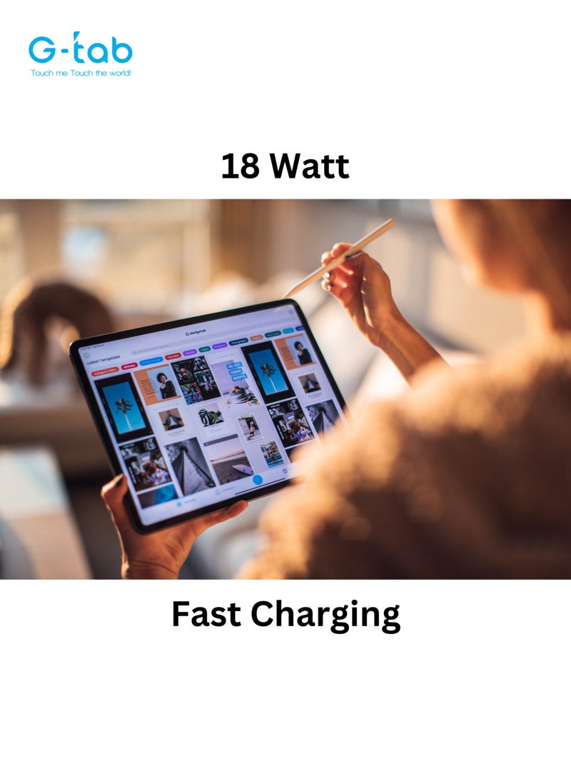 G-Tab S50 Tablet/10.95 Inches Screen/4G Dual Sim/Octa Core 2.0GHz/18W Fast Charge/8Gb Ram + 256GB ROM/5Mp Front + 13Mp Rear Camera/7680 mAh Battery/Android 13/Includes Touch Pen, OTG, Tempered Glass - Image 5