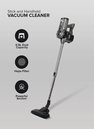 Stick and Handheld Vacuum Cleaner, Cyclonic Filtration System, Plastic with HEPA Filter/ Perfect for Home, Office, Apartments/ Easy to Use Model, Low Noise Design 0.5 L 800 W GVC19036 Black and Silver - pnsku/N70052836V/45/_/1735561220/1e6dda5e-5a8f-4946-8b6e-443a775fc324