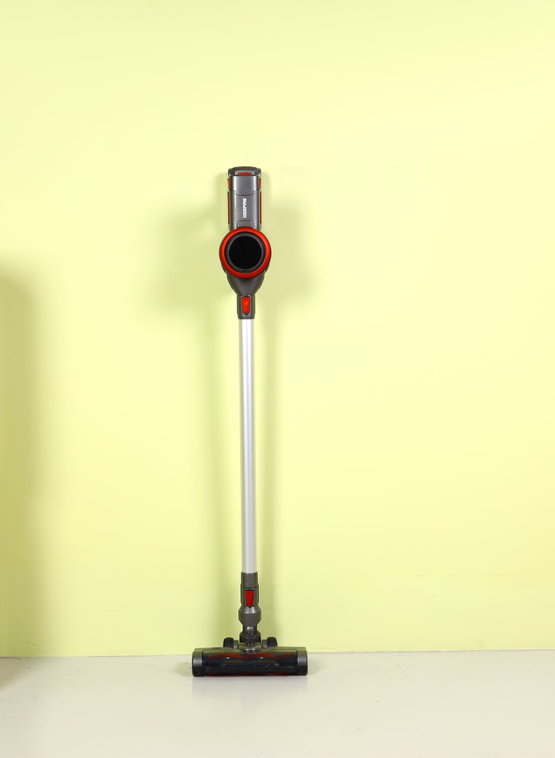 GEEPAS - Rechargeable Cordless Vacuum Cleaner, 3 Speed and LED Touch Panel Control, Sensor for Power, Easy to Use Stick Model, Low Noise Design, Long and Sofa Nozzle 0.6 L 350 W GVC19038 Grey, Red - Image 1