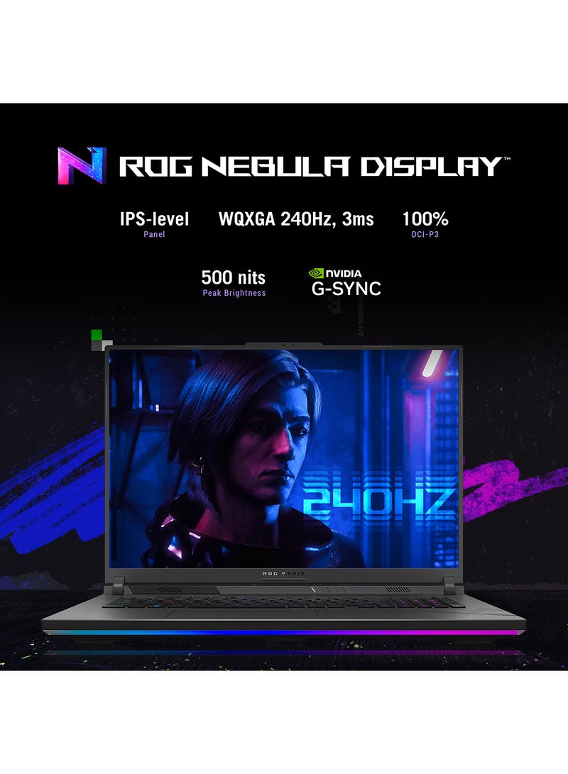 ASUS - ROG STRIX G16 G614JZR-I9321G Laptop With 16-Inch 240Hz Display, Core i9-14900HX Processor/32GB RAM/1TB SSD/12GB NVIDIA Geforce RTX 4080 Graphics Card/Windows 11 Home English/Arabic Gray - Image 1